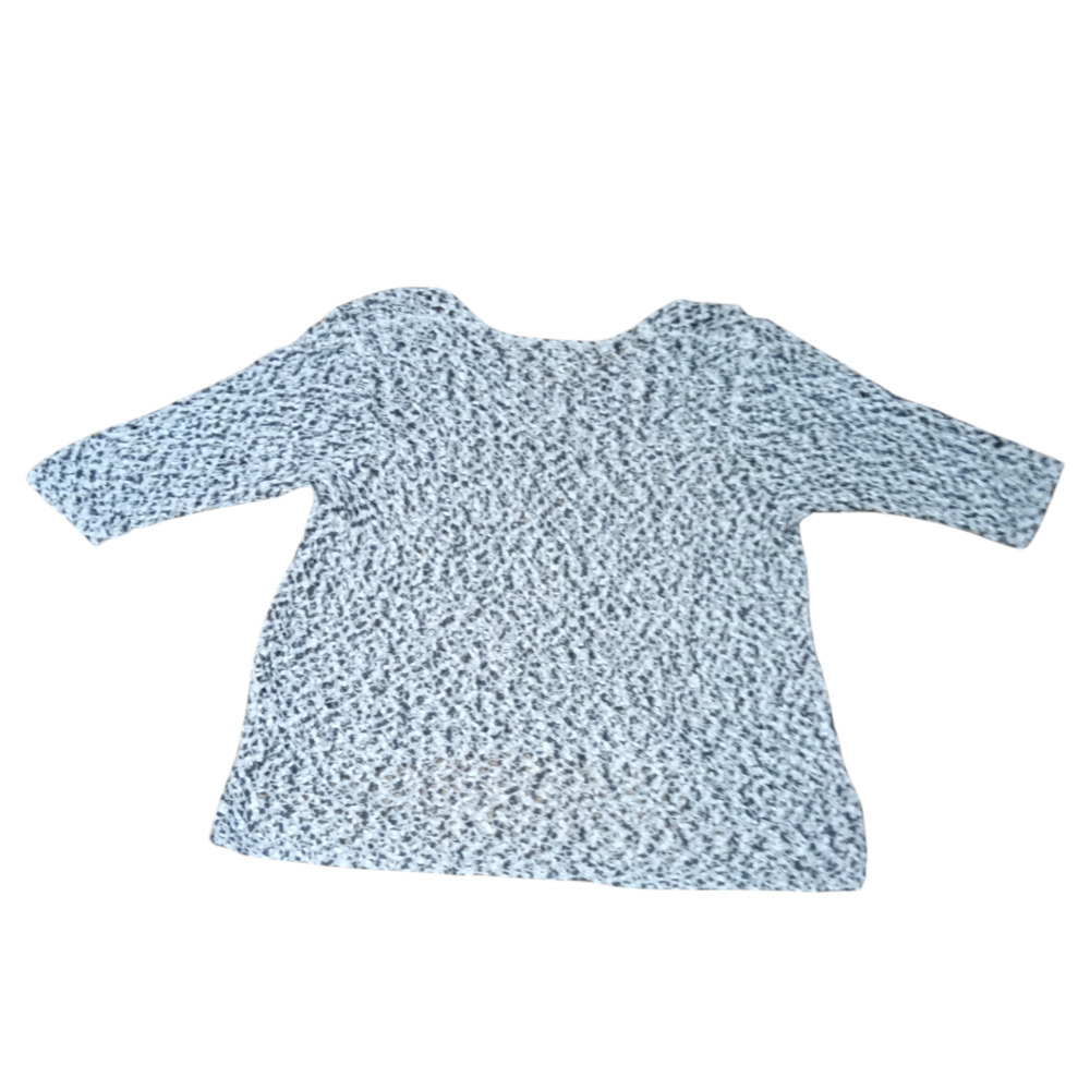 J. Jill white and black marled chunky 3/4‎ sleeve sweater 2x - Picture 3 of 5